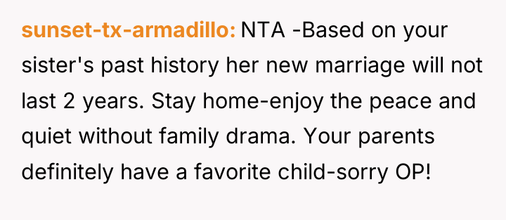 sunset-tx-armadillo NTA -Based on your sister's past history her new...