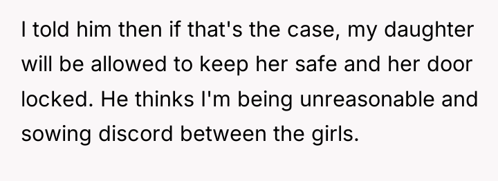 I told him then if that's the case, my daughter...