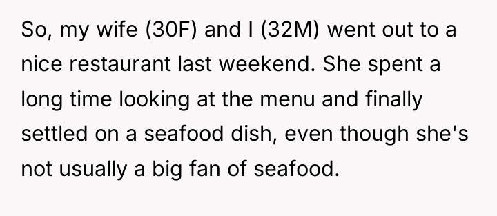 So, my wife (30F) and I (32M) went out to...