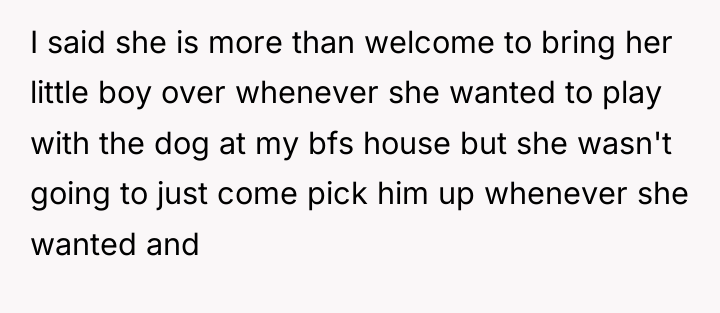 I said she is more than welcome to bring her...
