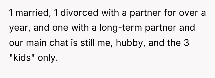 1 married, 1 divorced with a partner for over a...