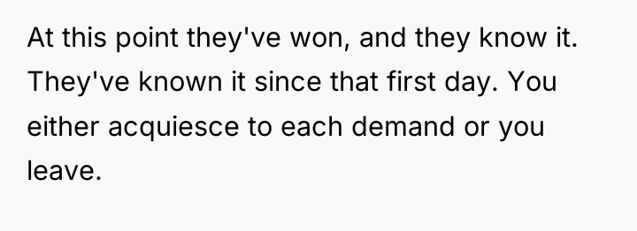 At this point they've won, and they know it. They've...