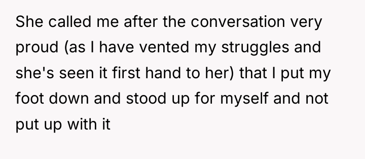 She called me after the conversation very proud (as I...
