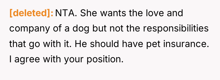 [deleted] NTA. She wants the love and company of a...