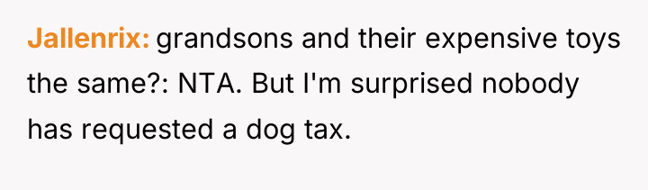 Jallenrix grandsons and their expensive toys the same?: NTA. But...