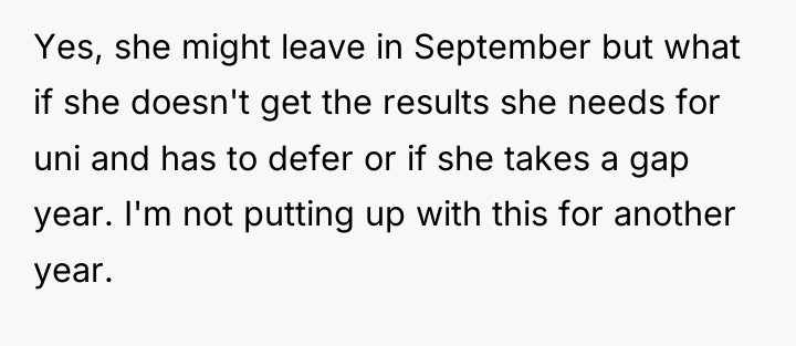 Yes, she might leave in September but what if she...