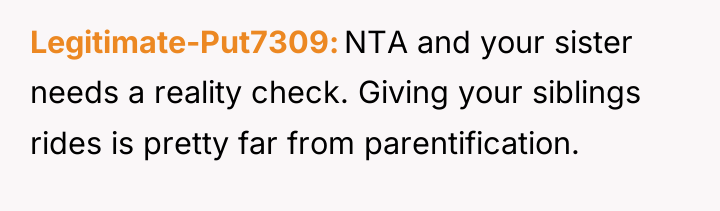 Legitimate-Put7309 NTA and your sister needs a reality check. Giving...