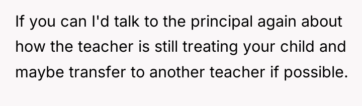 If you can I'd talk to the principal again about...