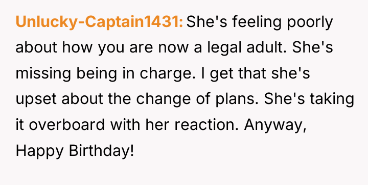Unlucky-Captain1431 She's feeling poorly about how you are now a...