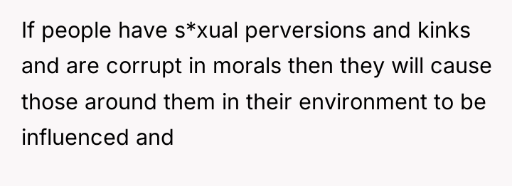 If people have s*xual perversions and kinks and are corrupt...