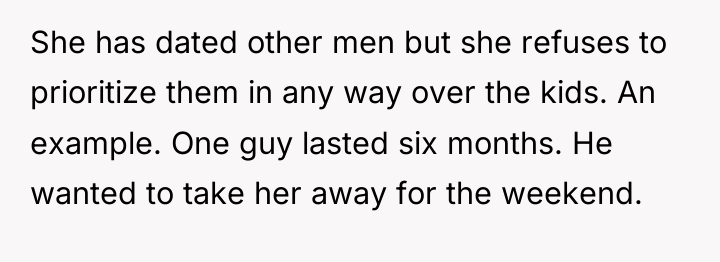 She has dated other men but she refuses to prioritize...