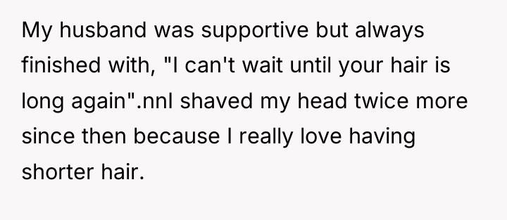 My husband was supportive but always finished with, "I can't...