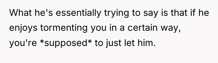 What he's essentially trying to say is that if he...