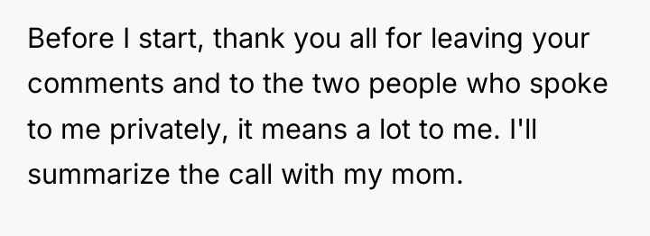 Before I start, thank you all for leaving your comments...