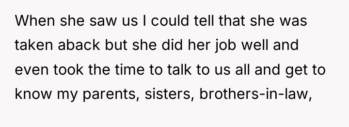 When she saw us I could tell that she was...