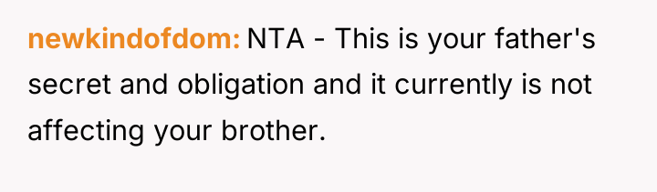 newkindofdom NTA - This is your father's secret and obligation...