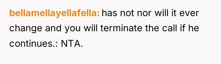 bellamellayellafella has not nor will it ever change and you...