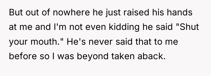 But out of nowhere he just raised his hands at...