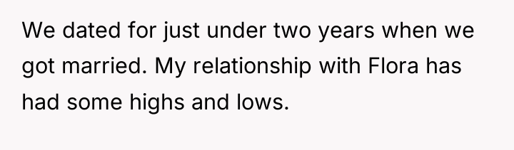 We dated for just under two years when we got...