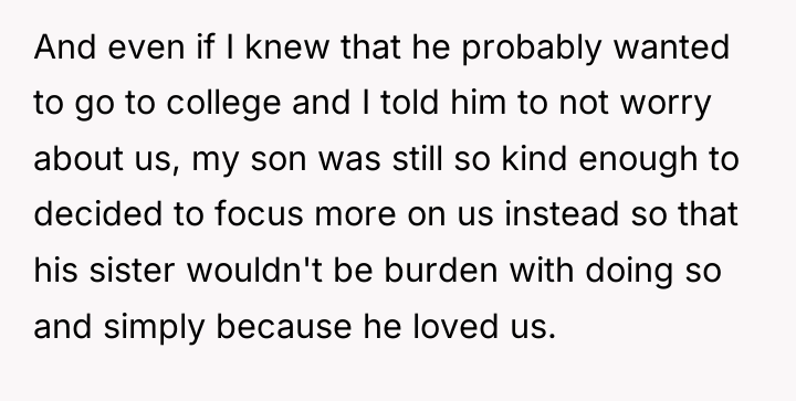 And even if I knew that he probably wanted to...