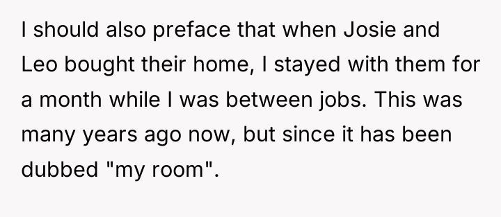 I should also preface that when Josie and Leo bought...