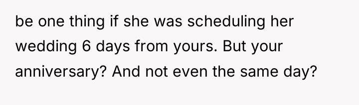 be one thing if she was scheduling her wedding 6...