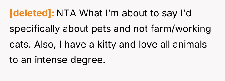 [deleted] NTA What I'm about to say I'd specifically about...