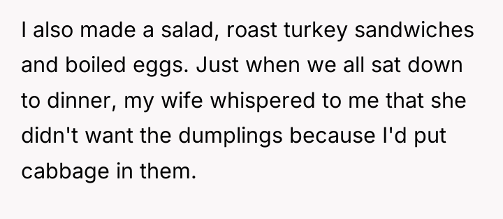 I also made a salad, roast turkey sandwiches and boiled...