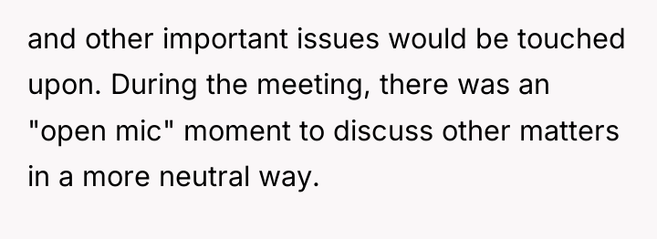 and other important issues would be touched upon. During the...