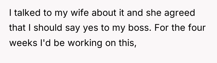 I talked to my wife about it and she agreed...