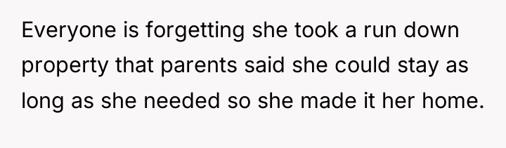 Everyone is forgetting she took a run down property that...