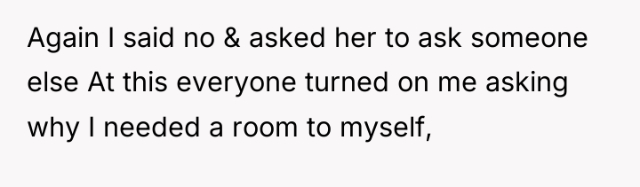 Again I said no & asked her to ask someone...