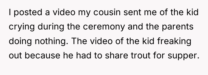 I posted a video my cousin sent me of the...