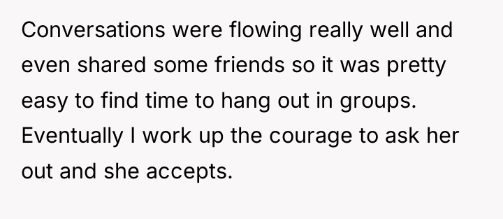Conversations were flowing really well and even shared some friends...