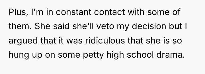 Plus, I'm in constant contact with some of them. She...