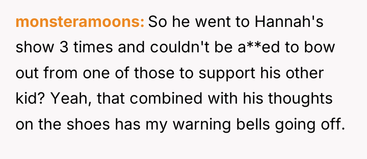 monsteramoons So he went to Hannah's show 3 times and...