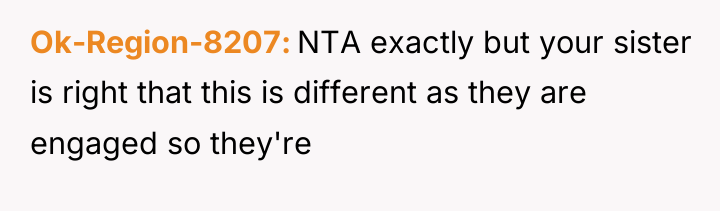 Ok-Region-8207 NTA exactly but your sister is right that this...