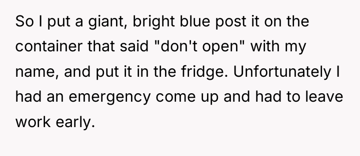 So I put a giant, bright blue post it on...