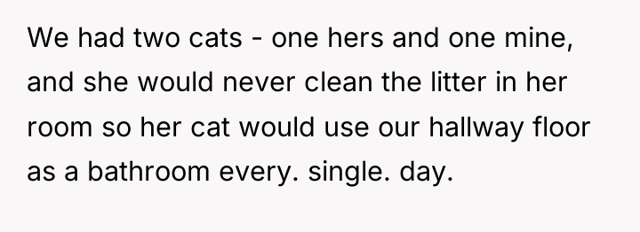 We had two cats - one hers and one mine,...