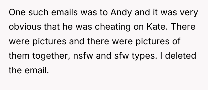 One such emails was to Andy and it was very...