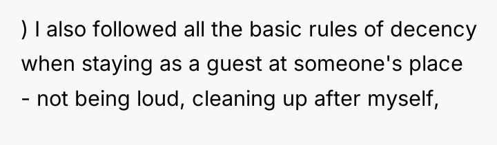 ) I also followed all the basic rules of decency...