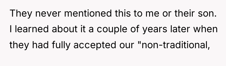 They never mentioned this to me or their son. I...