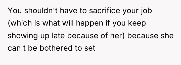 You shouldn't have to sacrifice your job (which is what...