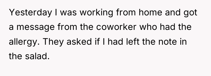 Yesterday I was working from home and got a message...