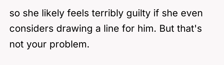so she likely feels terribly guilty if she even considers...