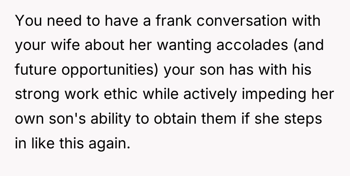 You need to have a frank conversation with your wife...