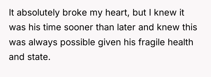 It absolutely broke my heart, but I knew it was...