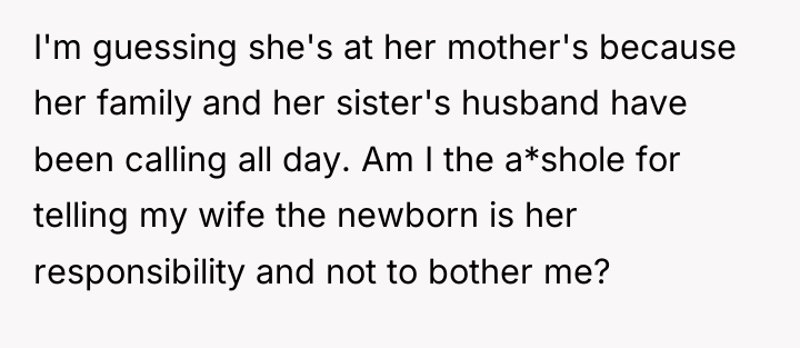 I'm guessing she's at her mother's because her family and...