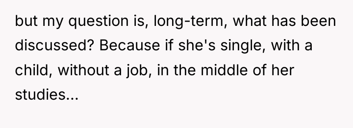 but my question is, long-term, what has been discussed? Because...