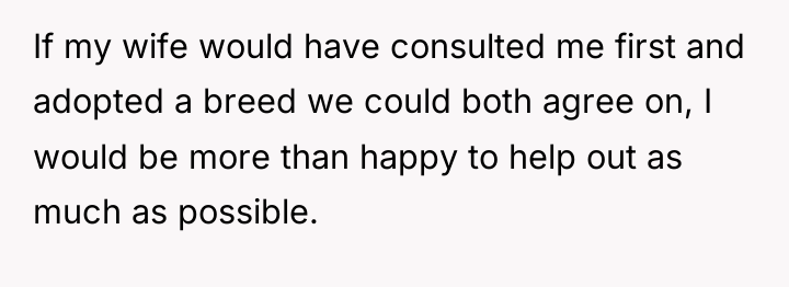 If my wife would have consulted me first and adopted...
